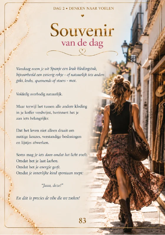 Souvenir van de dag: vrouw in een Spaans straatje